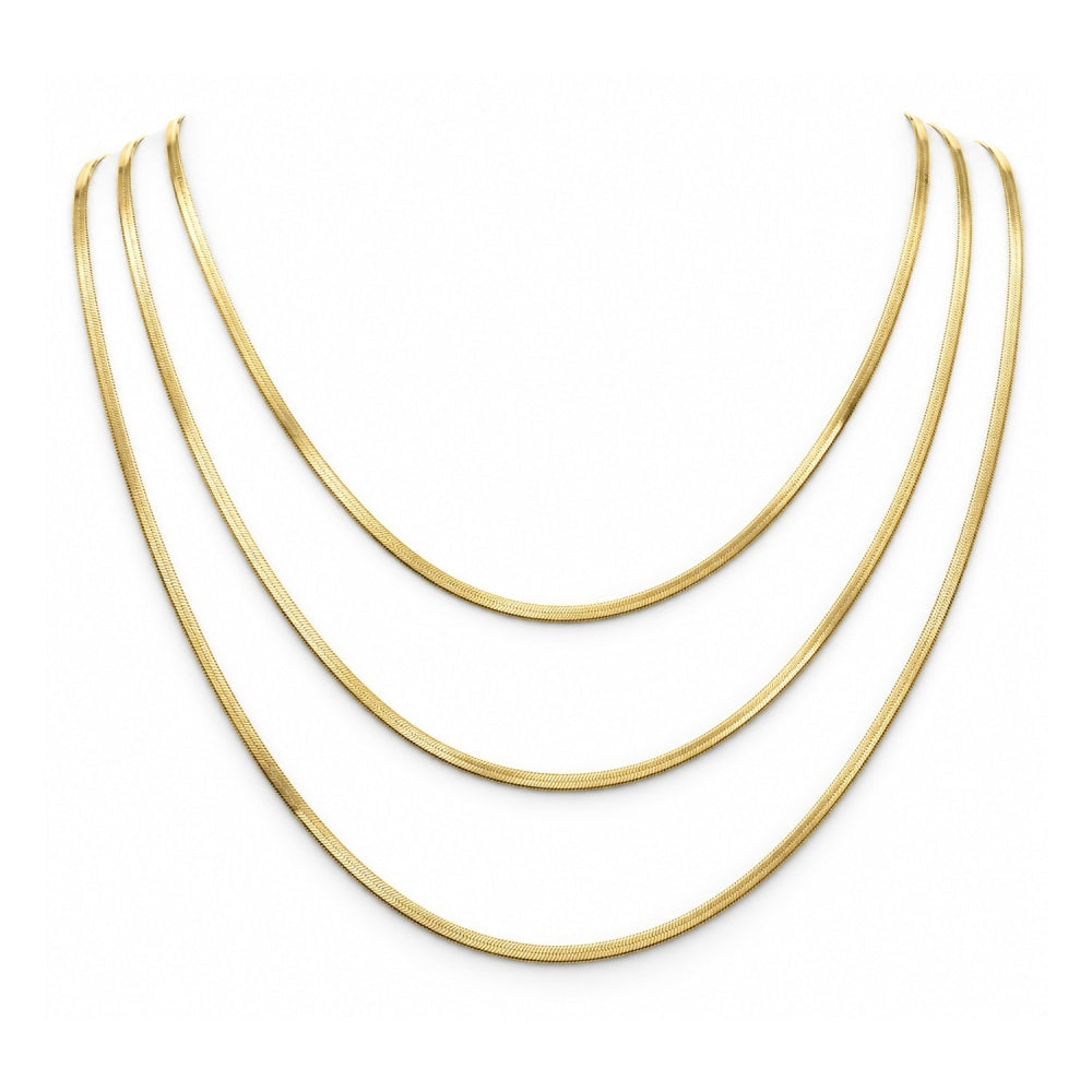 Oro Laminado Basic Necklace, Gold Filled Style Herringbone Design, Polished, Golden Finish
