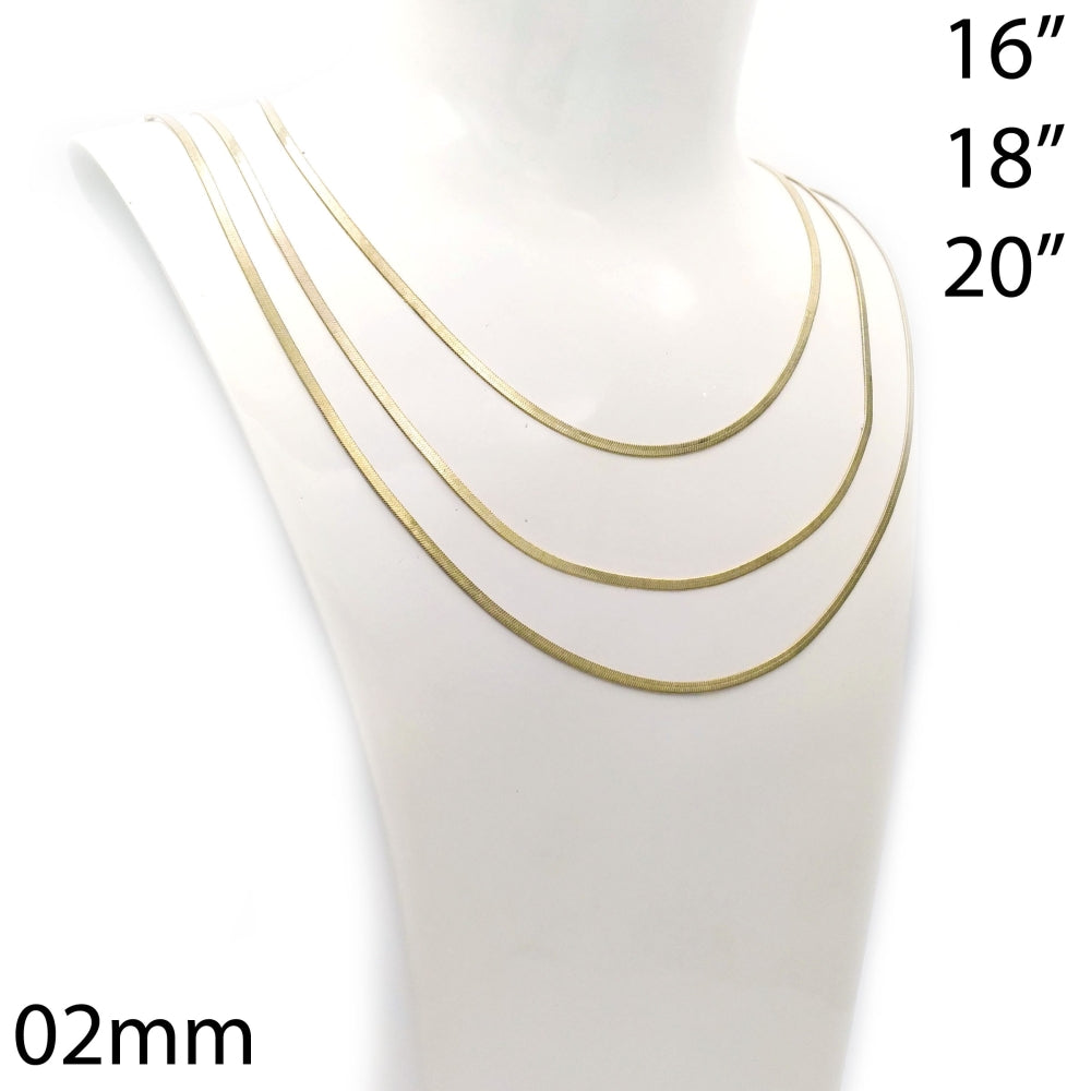 Oro Laminado Basic Necklace, Gold Filled Style Herringbone Design, Polished, Golden Finish