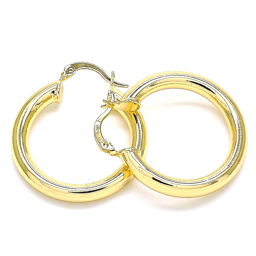 Oro Laminado Medium Hoop, Gold Filled Style Polished, Golden Finish