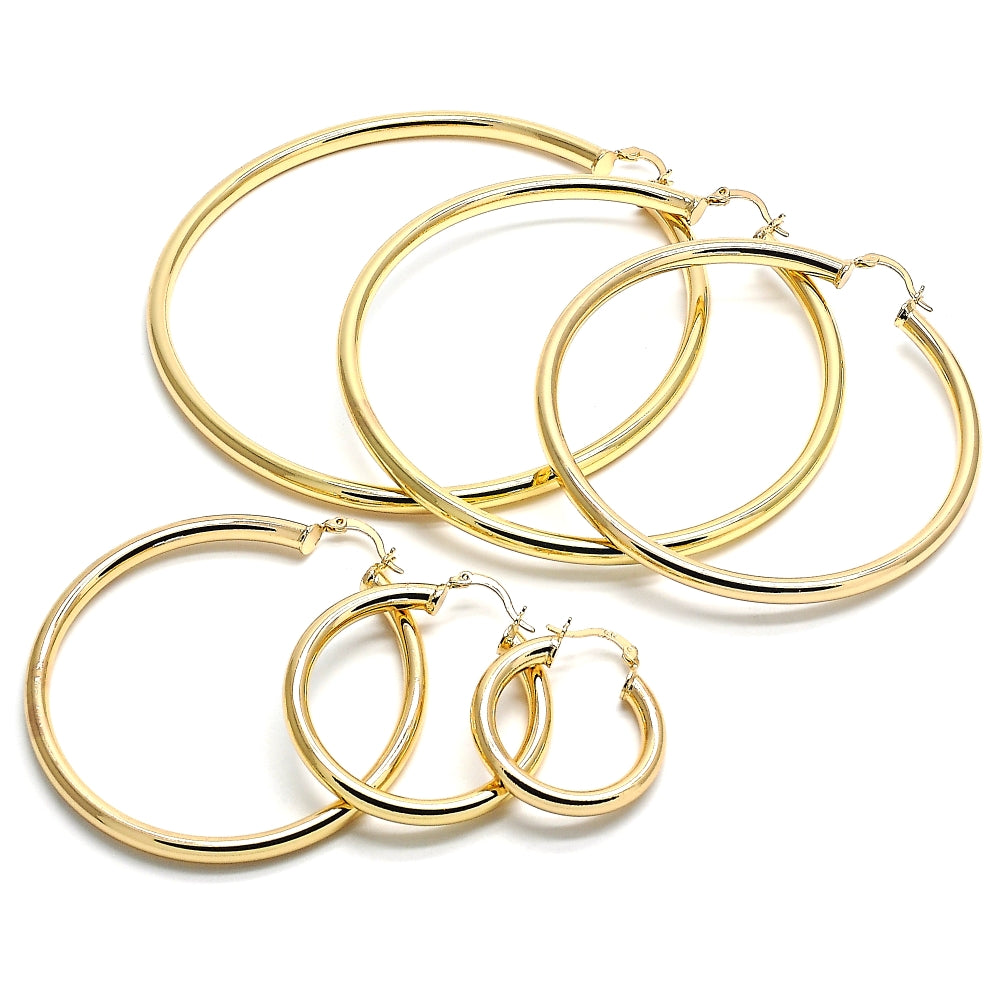 Oro Laminado Medium Hoop, Gold Filled Style Polished, Golden Finish