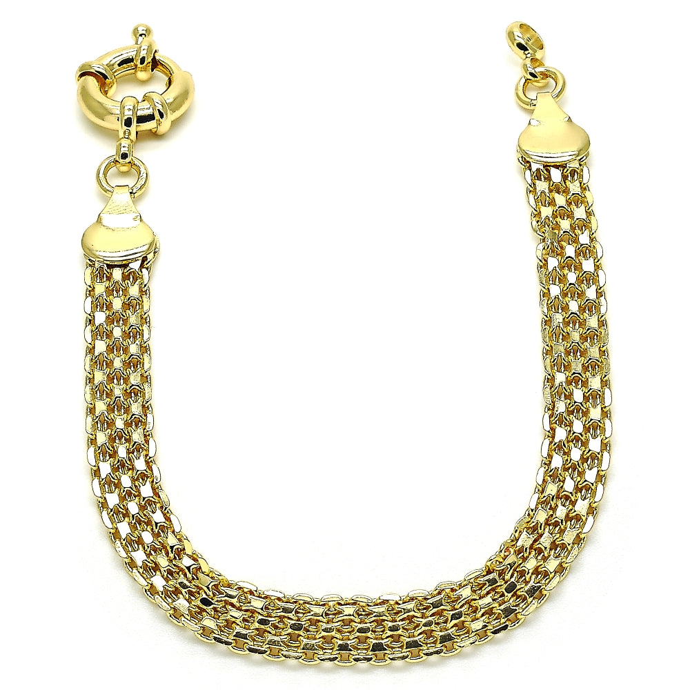 Oro Laminado Basic Bracelet, Gold Filled Style Polished, Golden Finish
