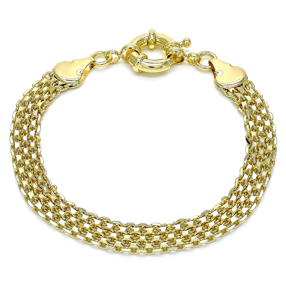 Oro Laminado Basic Bracelet, Gold Filled Style Polished, Golden Finish