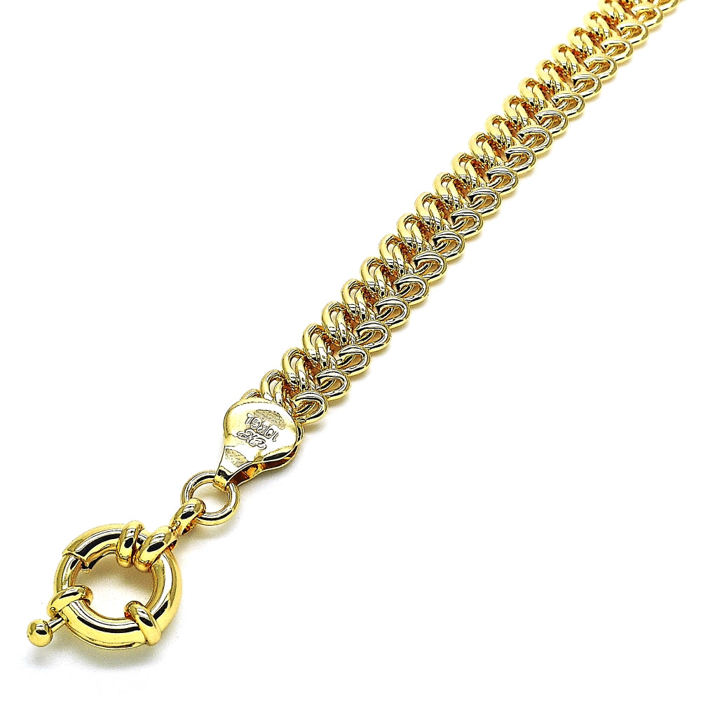 Oro Laminado Basic Bracelet, Gold Filled Style Polished, Golden Finish