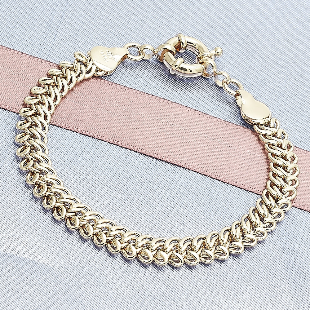 Oro Laminado Basic Bracelet, Gold Filled Style Polished, Golden Finish