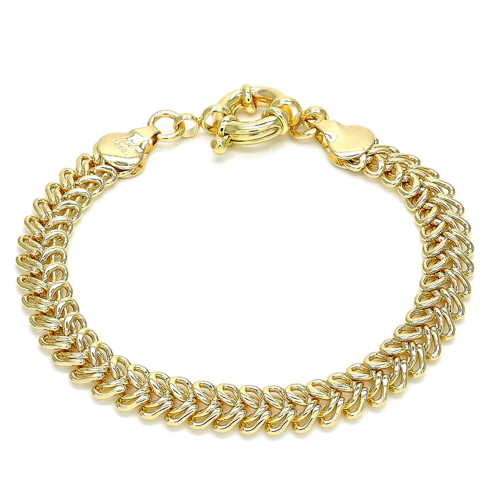 Oro Laminado Basic Bracelet, Gold Filled Style Polished, Golden Finish