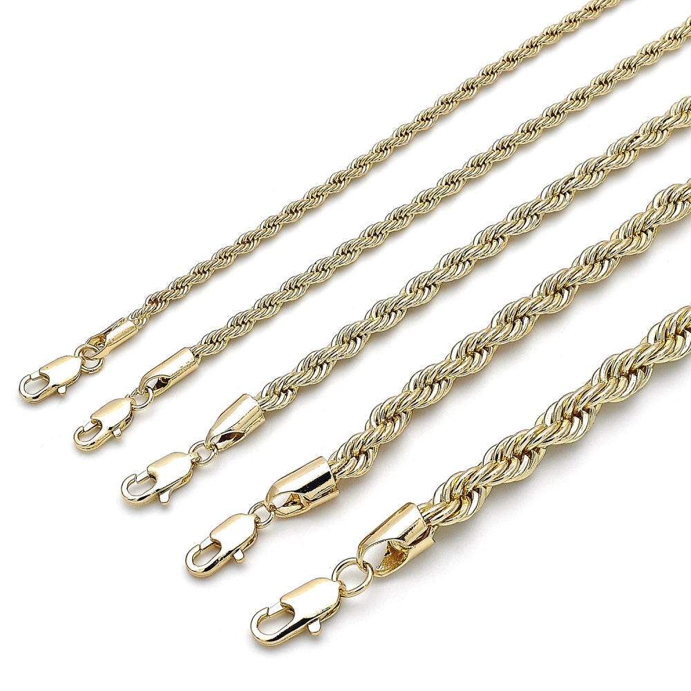 Oro Laminado Basic Bracelet, Gold Filled Style Rope Design, Polished, Golden Finish