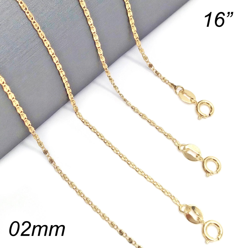 Oro Laminado Basic Necklace, Gold Filled Style Mariner Design, Polished, Golden Finish