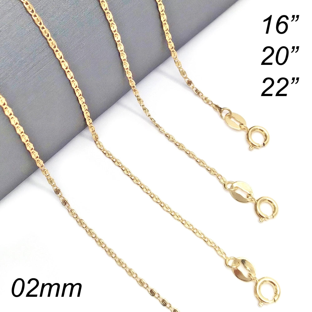 Oro Laminado Basic Necklace, Gold Filled Style Mariner Design, Polished, Golden Finish