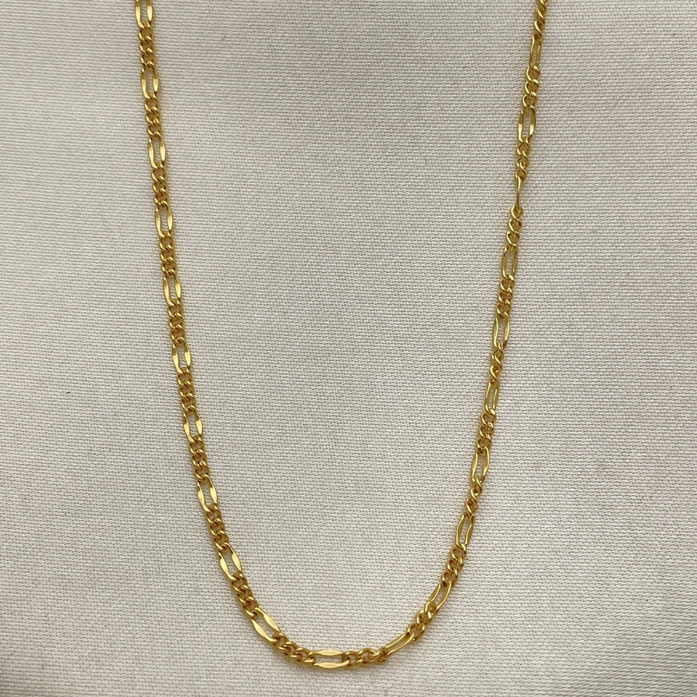 Oro Laminado Basic Necklace, Gold Filled Style Figaro Design, Polished, Golden Finish