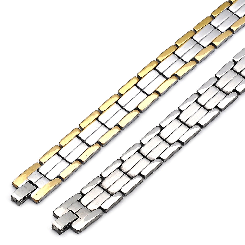 Stainless Steel Solid Bracelet, Polished, Steel Finish