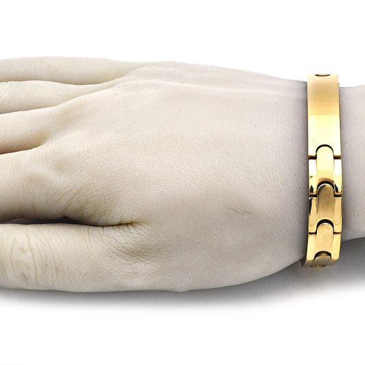 Stainless Steel Solid Bracelet, Polished, Golden Finish