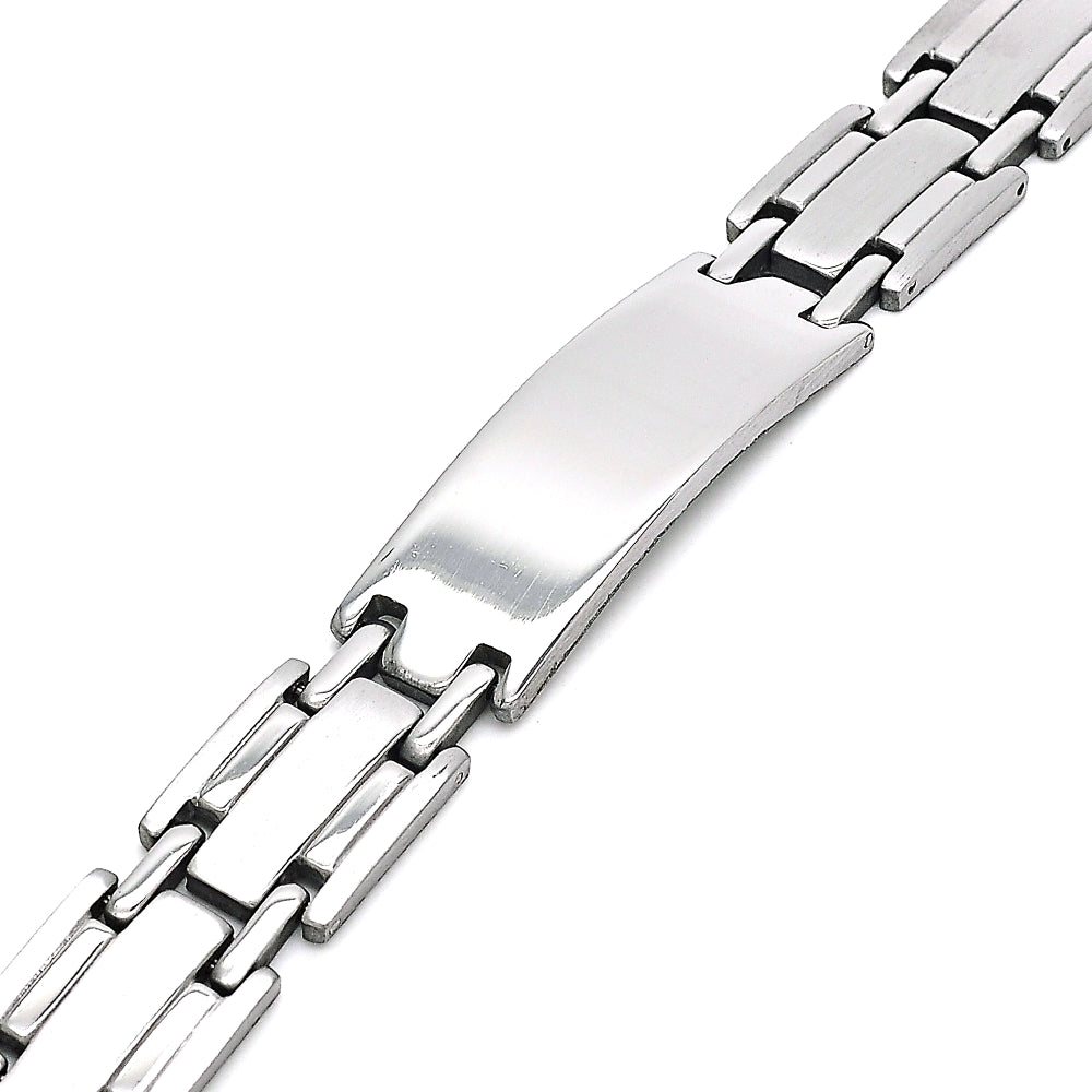 Stainless Steel Solid Bracelet, Polished, Steel Finish