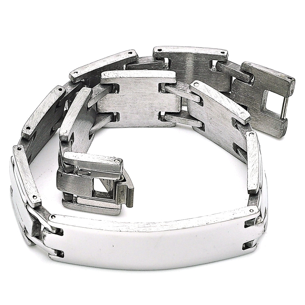 Stainless Steel Solid Bracelet, Polished, Steel Finish
