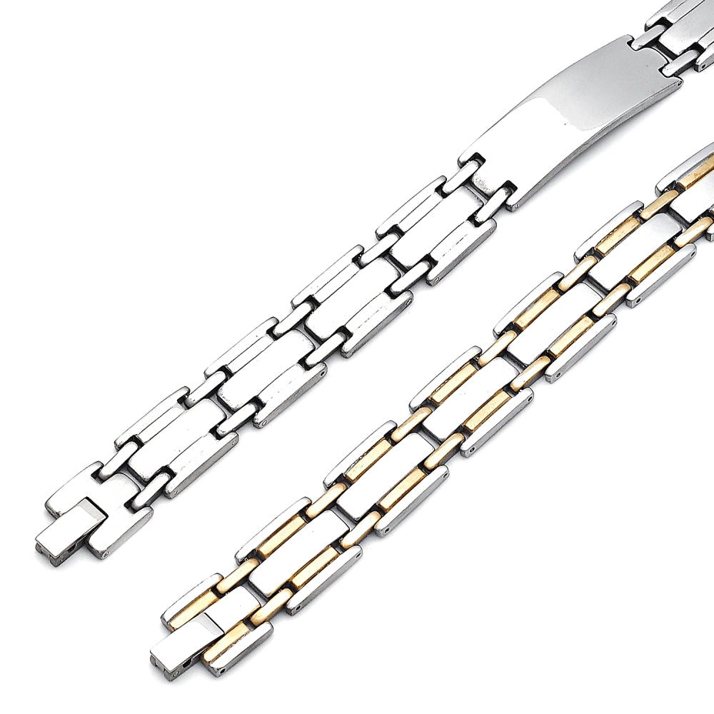 Stainless Steel Solid Bracelet, Polished, Steel Finish