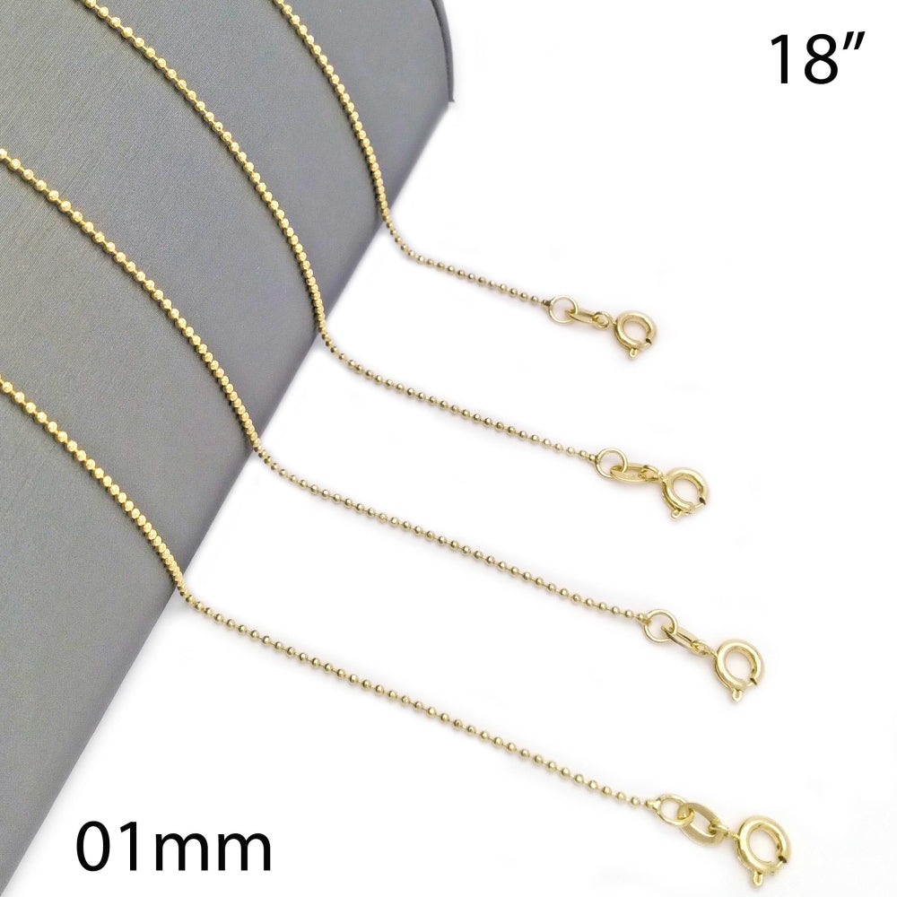 Oro Laminado Basic Necklace, Gold Filled Style Ball Design, Polished, Golden Finish