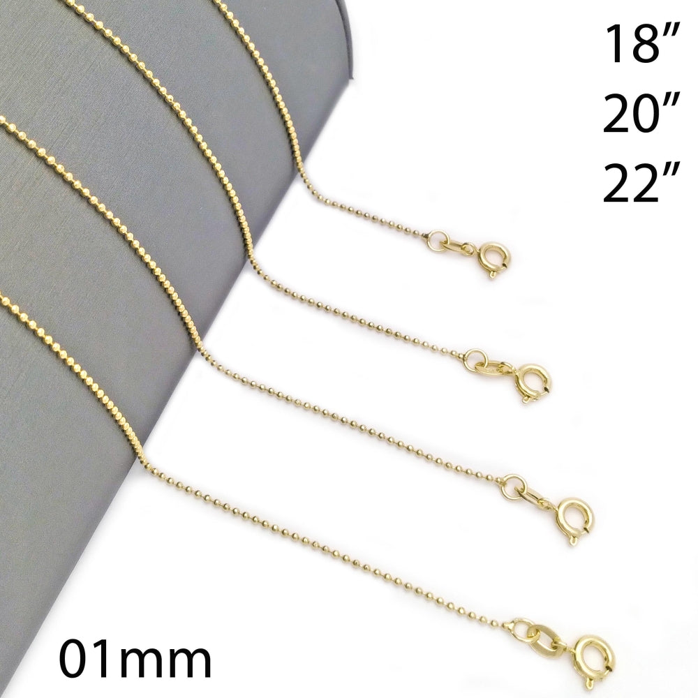 Oro Laminado Basic Necklace, Gold Filled Style Ball Design, Polished, Golden Finish