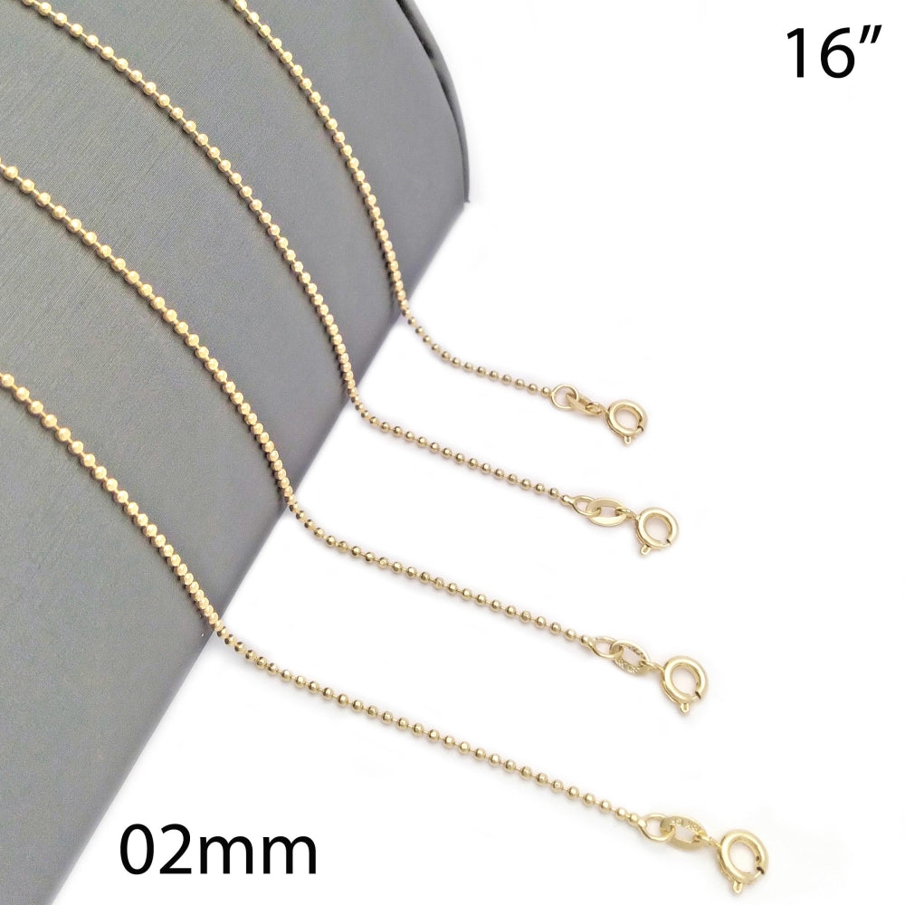 Oro Laminado Basic Necklace, Gold Filled Style Ball Design, Polished, Golden Finish
