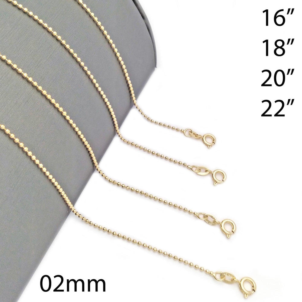 Oro Laminado Basic Necklace, Gold Filled Style Ball Design, Polished, Golden Finish