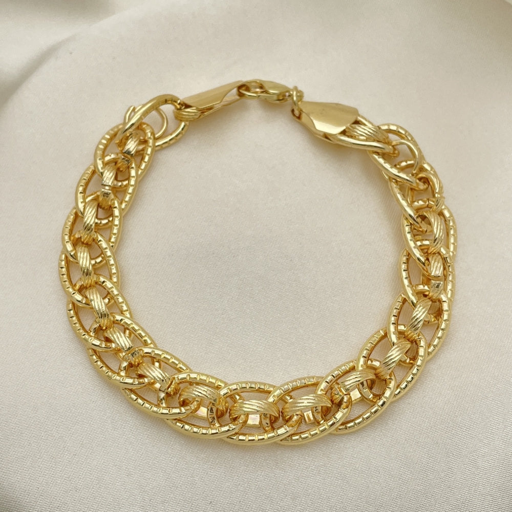 Oro Laminado Basic Bracelet, Gold Filled Style Polished, Golden Finish