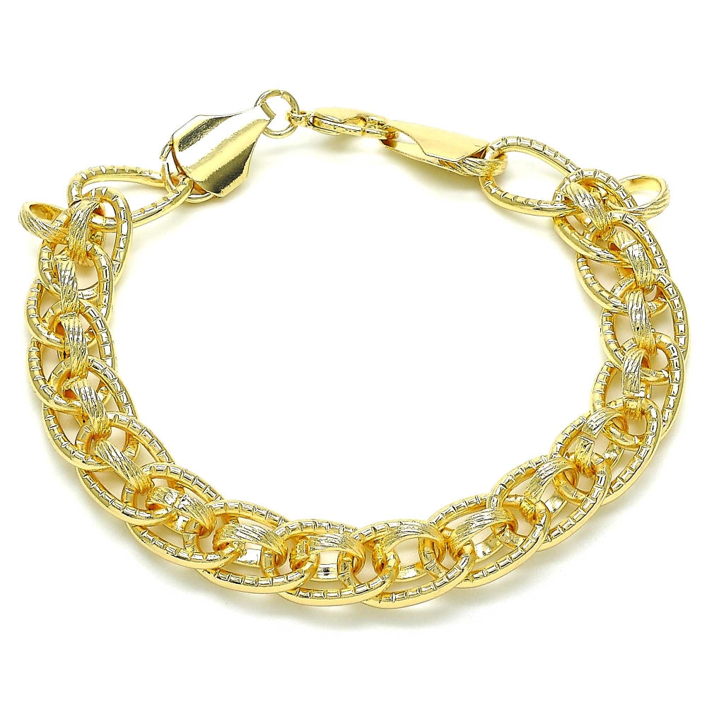 Oro Laminado Basic Bracelet, Gold Filled Style Polished, Golden Finish