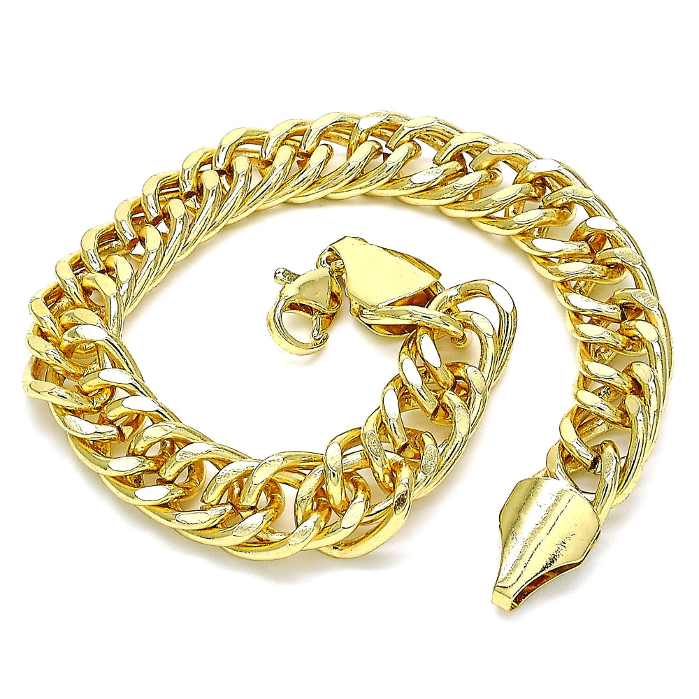 Oro Laminado Basic Bracelet, Gold Filled Style Polished, Golden Finish