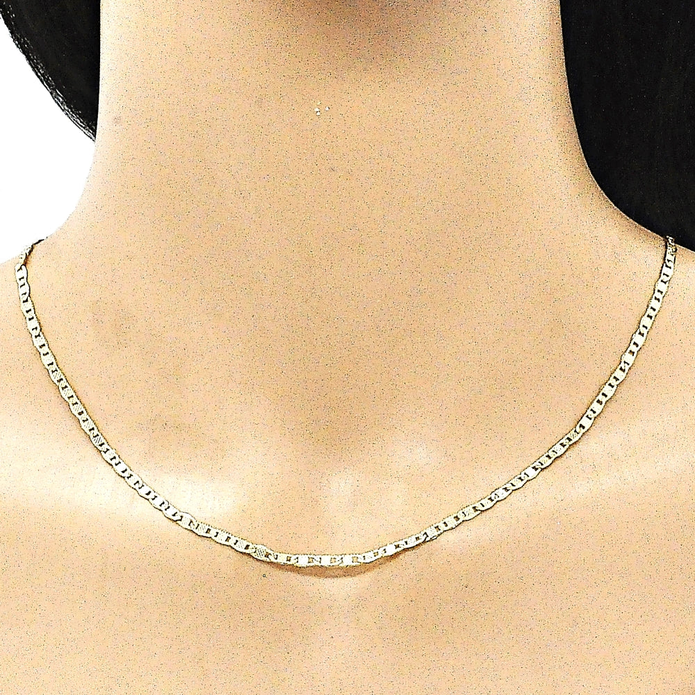 Oro Laminado Basic Necklace, Gold Filled Style Mariner Design, Polished, Golden Finish