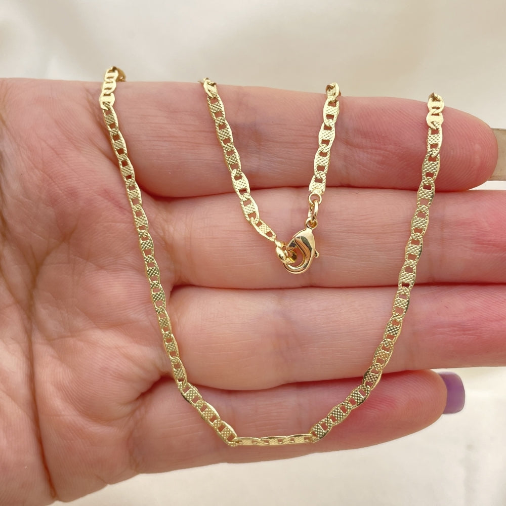 Oro Laminado Basic Necklace, Gold Filled Style Mariner Design, Polished, Golden Finish