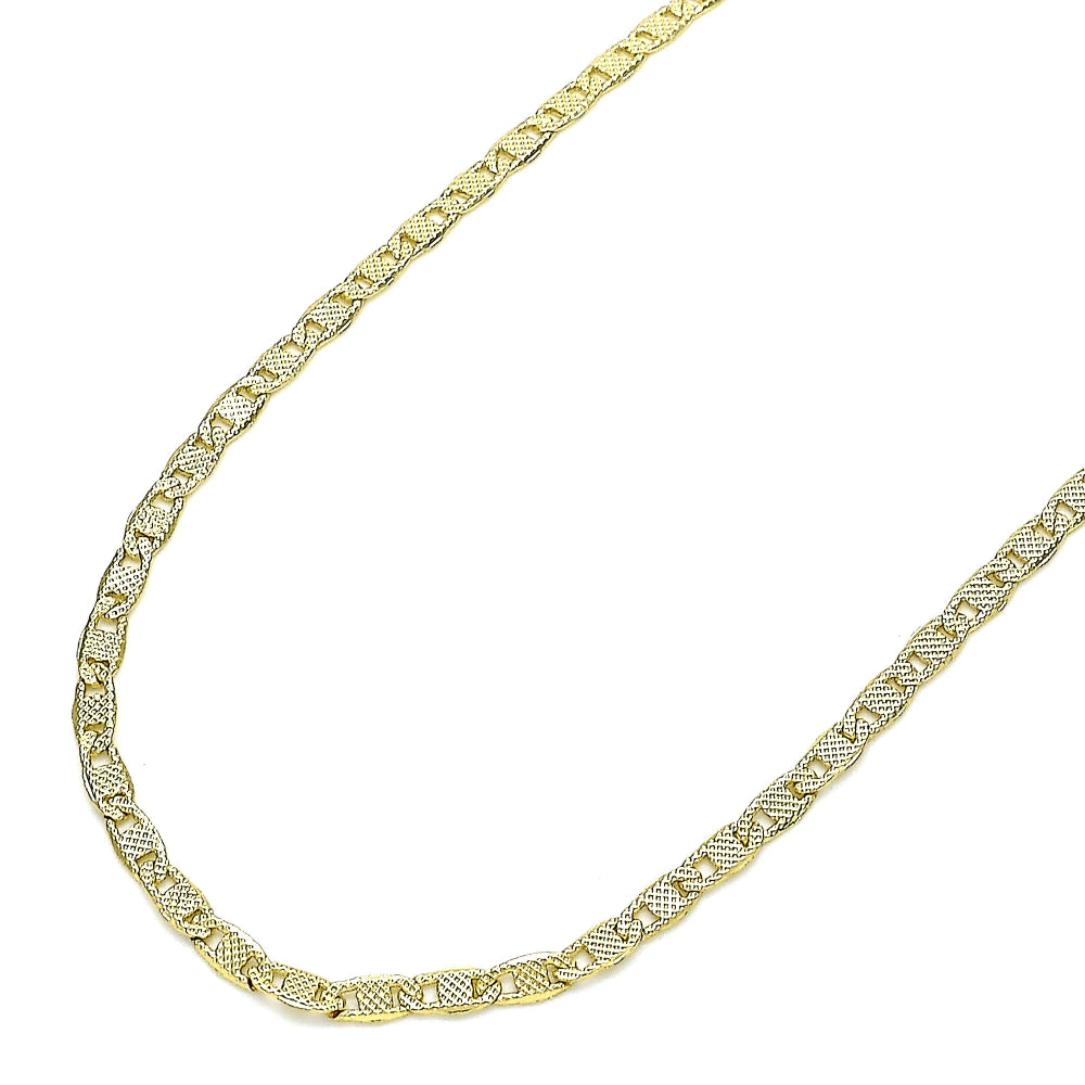 Oro Laminado Basic Necklace, Gold Filled Style Mariner Design, Polished, Golden Finish