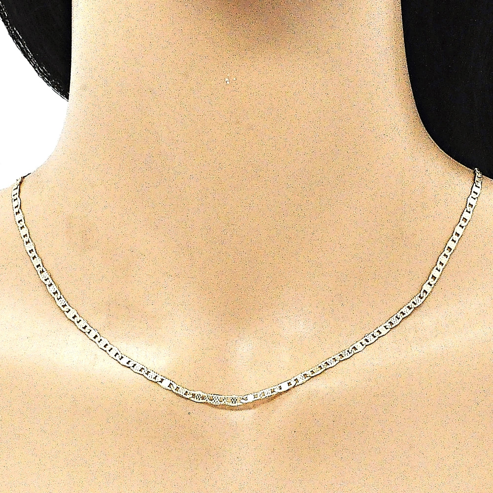 Oro Laminado Basic Necklace, Gold Filled Style Mariner Design, Polished, Golden Finish