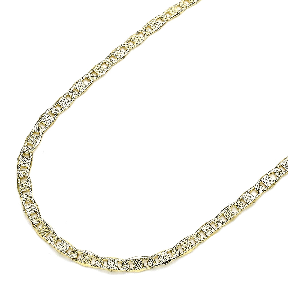 Oro Laminado Basic Necklace, Gold Filled Style Mariner Design, Polished, Golden Finish