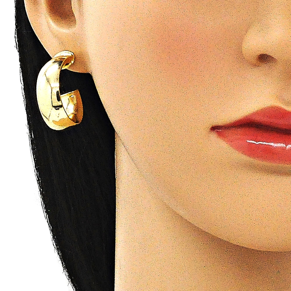 Oro Laminado Stud Earring, Gold Filled Style Polished, Golden Finish