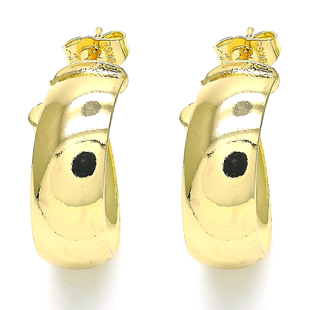 Oro Laminado Stud Earring, Gold Filled Style Polished, Golden Finish