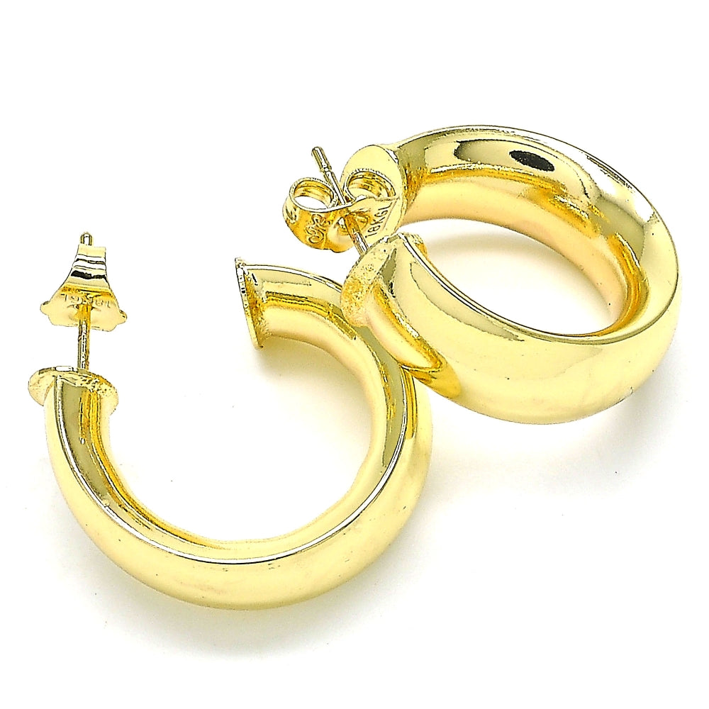 Oro Laminado Stud Earring, Gold Filled Style Polished, Golden Finish