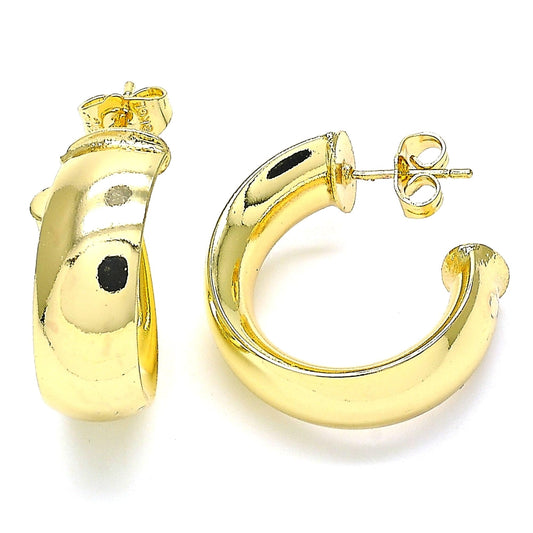 Oro Laminado Stud Earring, Gold Filled Style Polished, Golden Finish