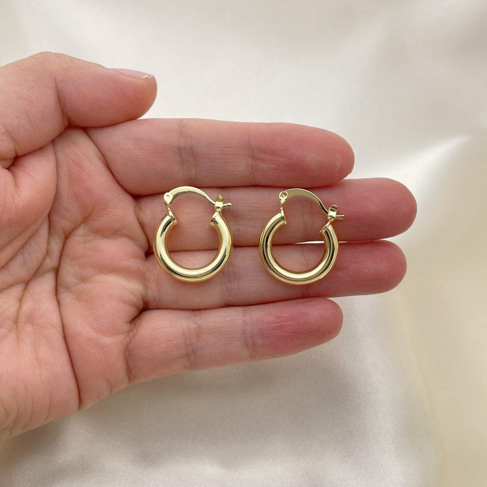 Oro Laminado Small Hoop, Gold Filled Style Polished, Golden Finish