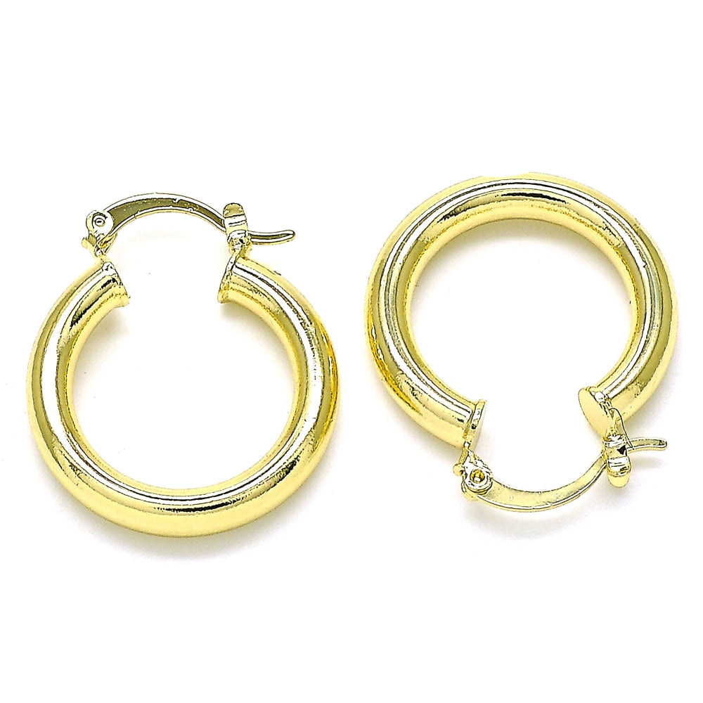 Oro Laminado Small Hoop, Gold Filled Style Polished, Golden Finish