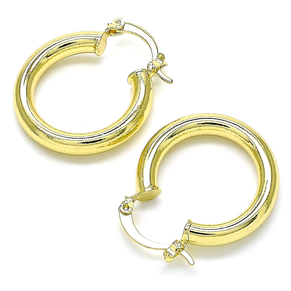 Oro Laminado Small Hoop, Gold Filled Style Polished, Golden Finish