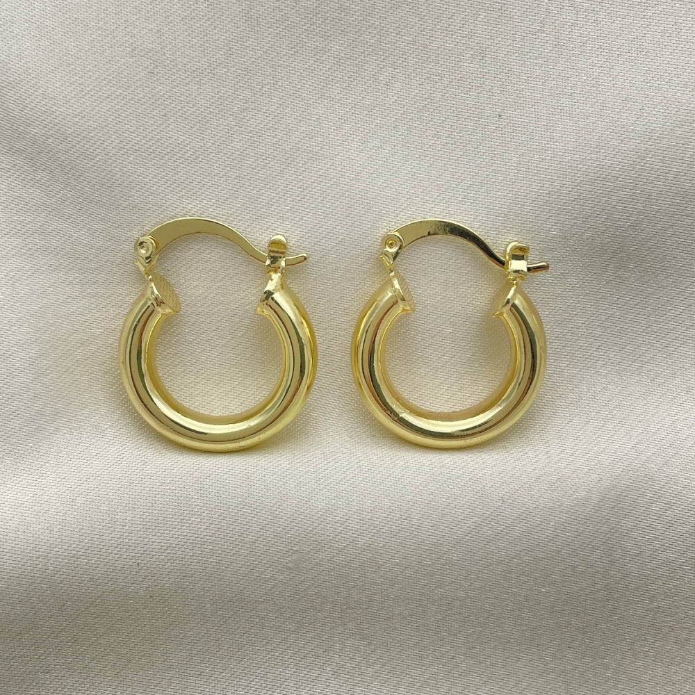 Oro Laminado Small Hoop, Gold Filled Style Polished, Golden Finish