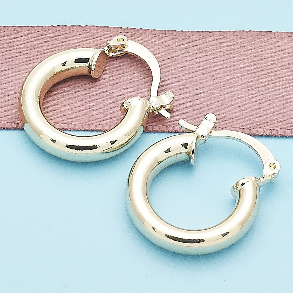 Oro Laminado Small Hoop, Gold Filled Style Polished, Golden Finish