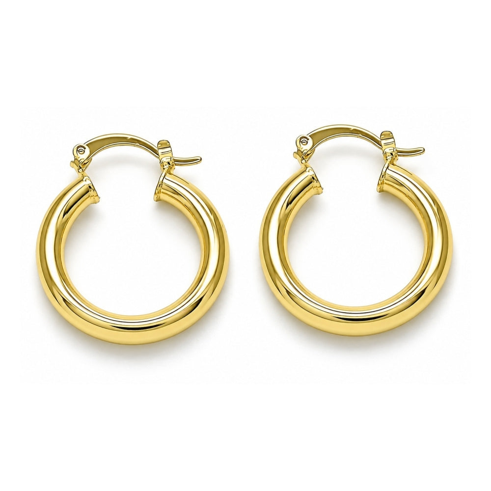 Oro Laminado Small Hoop, Gold Filled Style Polished, Golden Finish