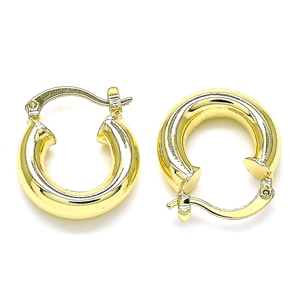 Oro Laminado Small Hoop, Gold Filled Style Polished, Golden Finish