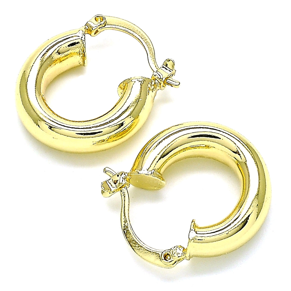 Oro Laminado Small Hoop, Gold Filled Style Polished, Golden Finish