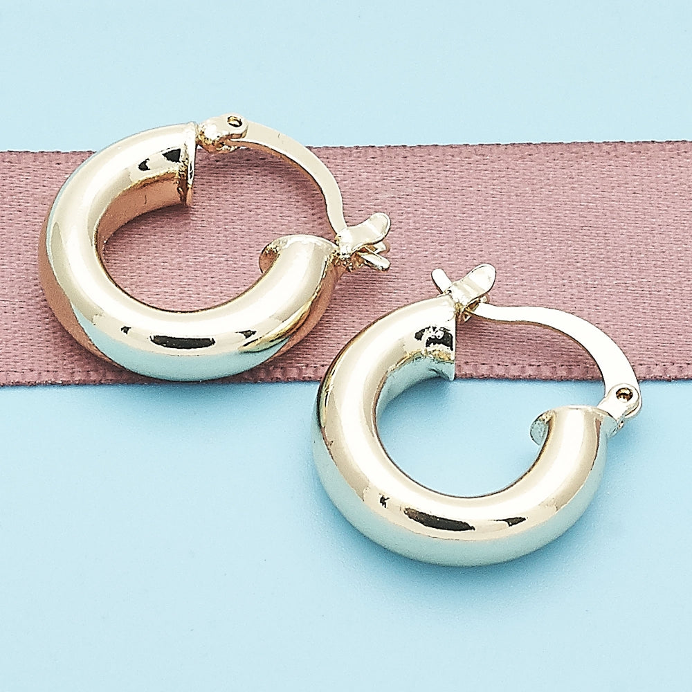 Oro Laminado Small Hoop, Gold Filled Style Polished, Golden Finish
