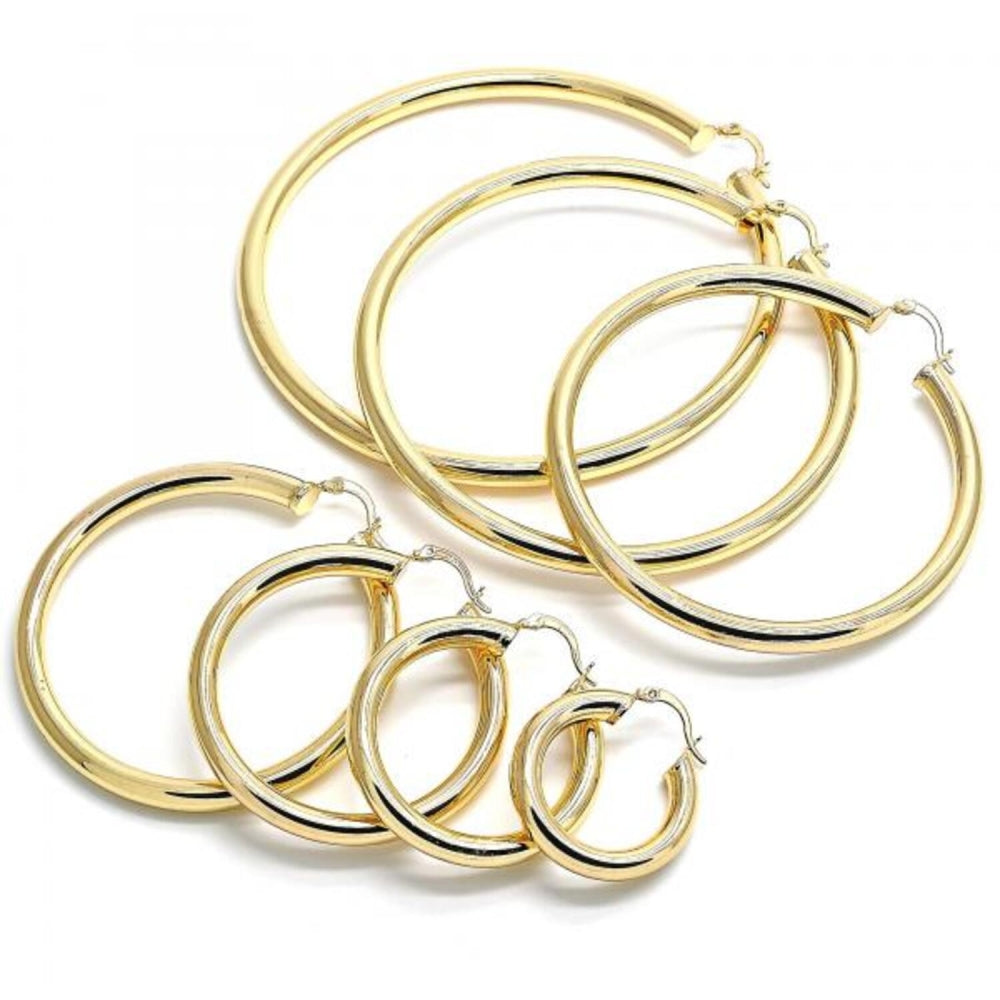 Oro Laminado Small Hoop, Gold Filled Style Polished, Golden Finish
