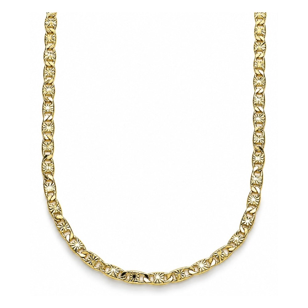 Oro Laminado Basic Necklace, Gold Filled Style Mariner Design, Diamond Cutting Finish, Golden Finish