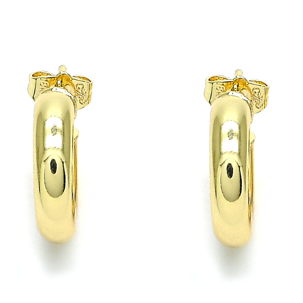 Oro Laminado Stud Earring, Gold Filled Style Hollow Design, Polished, Golden Finish