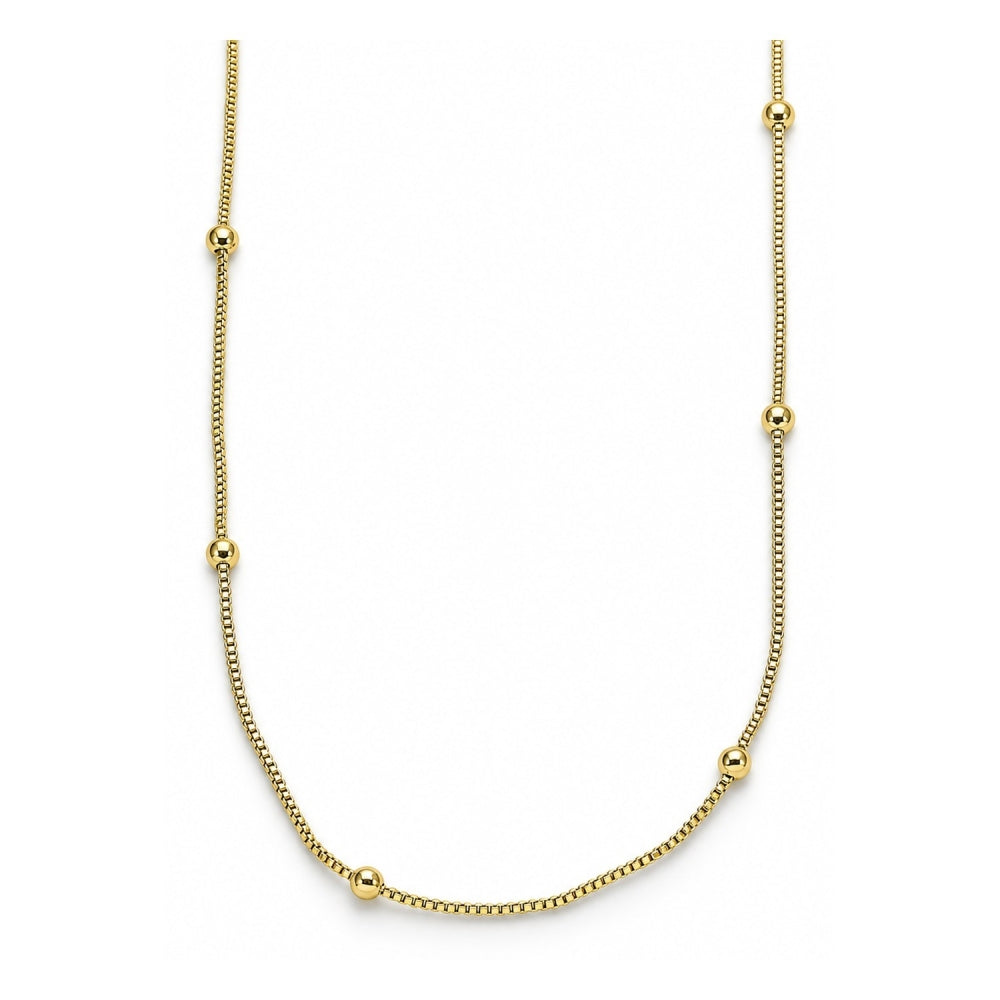 Oro Laminado Basic Necklace, Gold Filled Style Box Design, Polished, Golden Finish