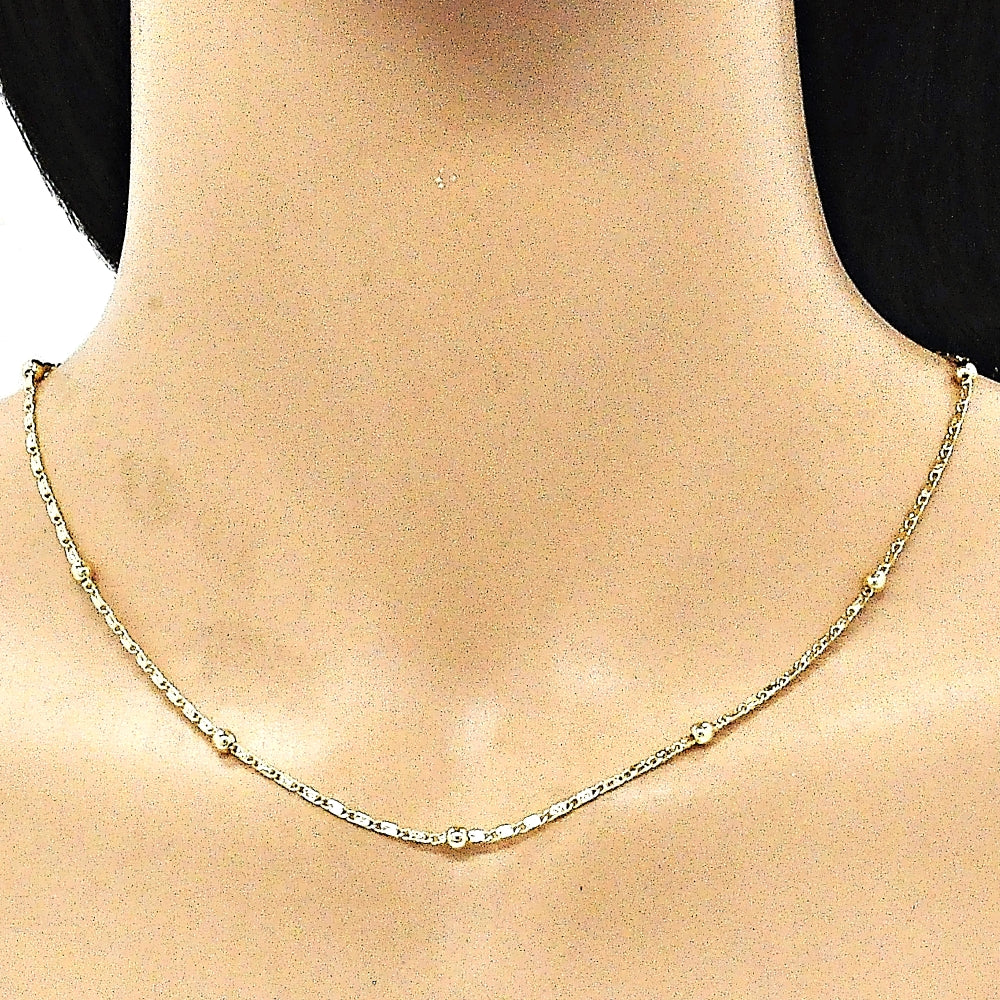 Oro Laminado Basic Necklace, Gold Filled Style Polished, Golden Finish