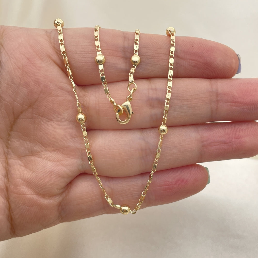 Oro Laminado Basic Necklace, Gold Filled Style Polished, Golden Finish