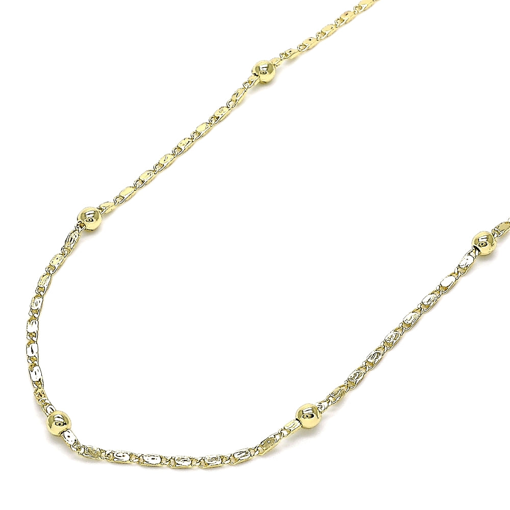 Oro Laminado Basic Necklace, Gold Filled Style Polished, Golden Finish